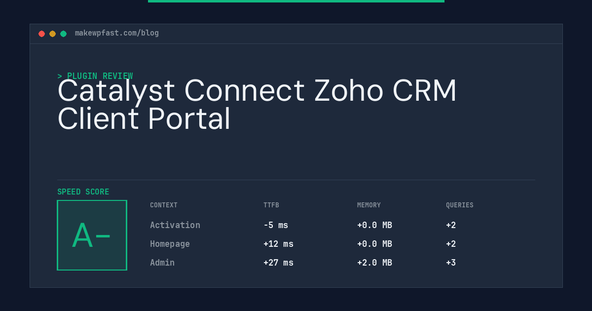 Catalyst Connect Zoho CRM Client Portal - MakeWPFast