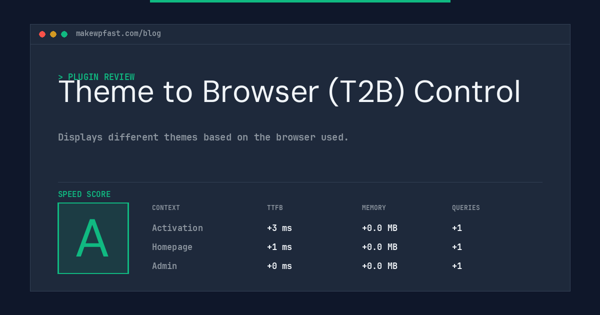 Theme to Browser (T2B) Control - MakeWPFast