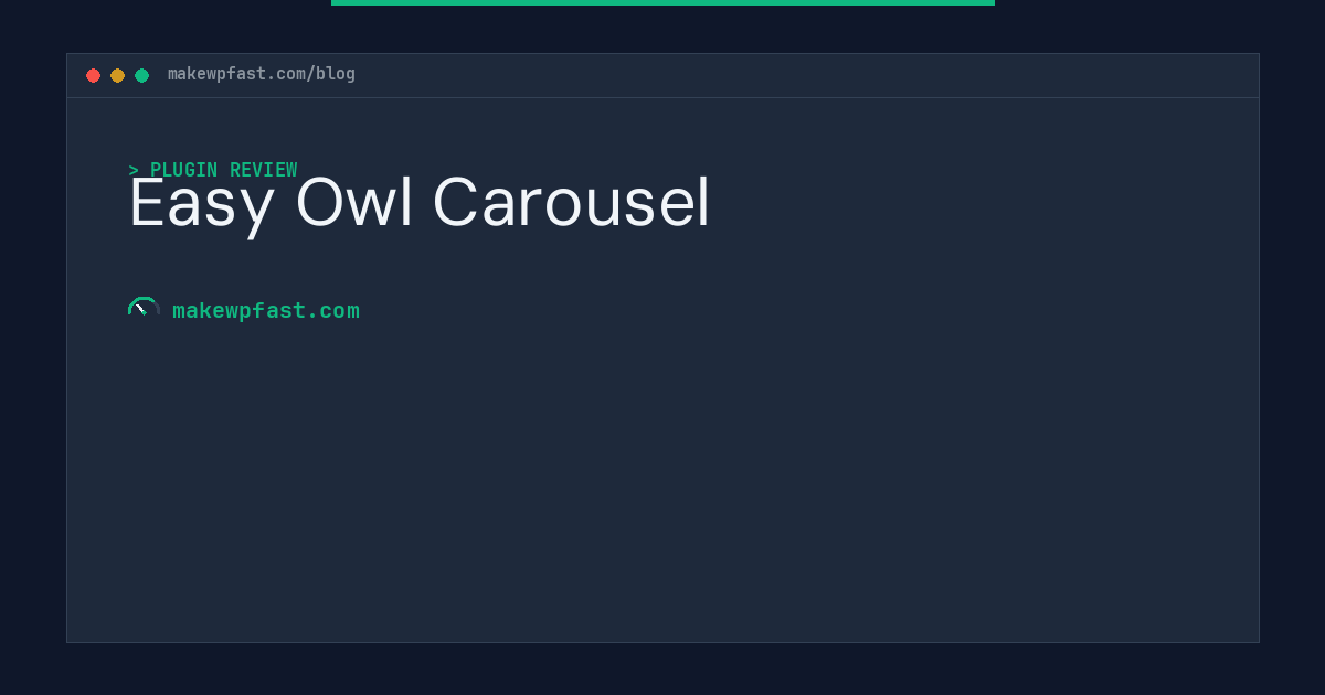 Easy Owl Carousel - MakeWPFast