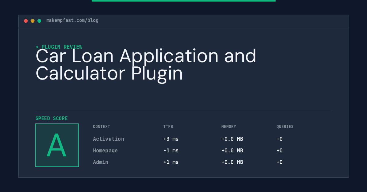 Car Loan Application and Calculator Plugin - MakeWPFast