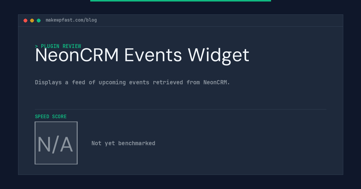 NeonCRM Events Widget - MakeWPFast