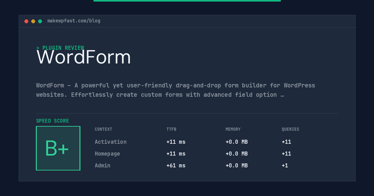 WordForm - MakeWPFast