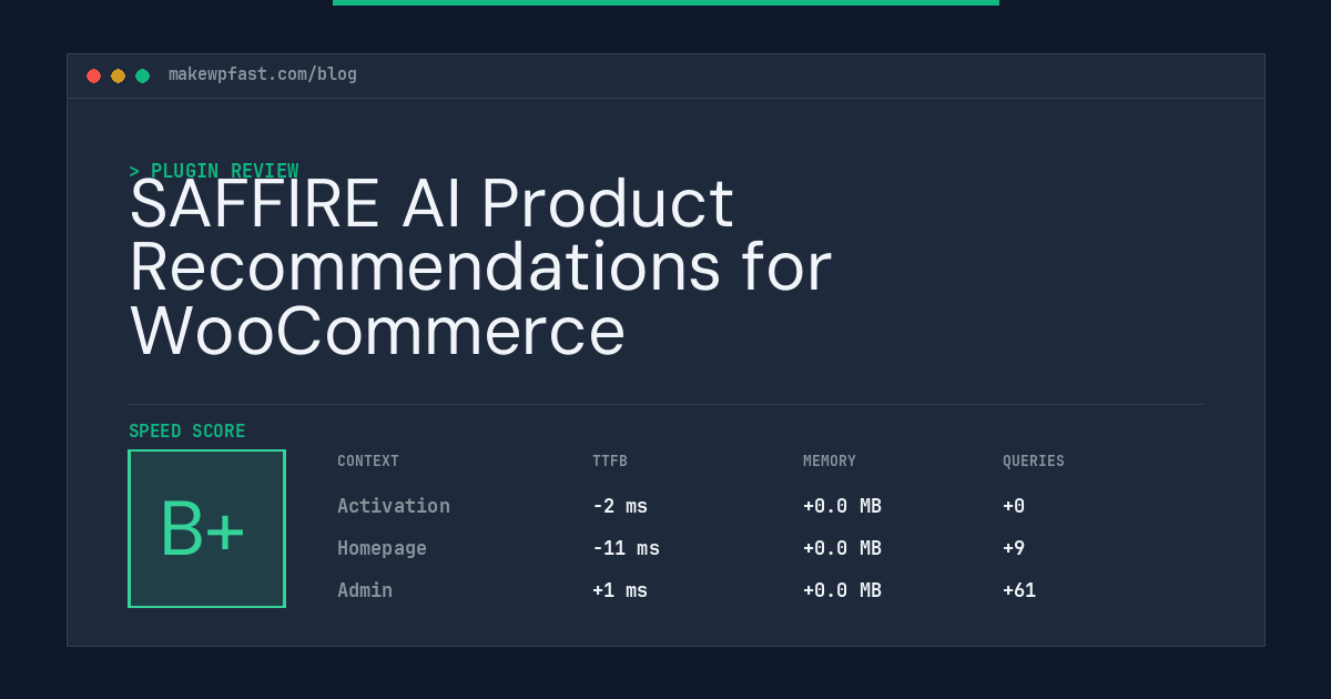 SAFFIRE AI Product Recommendations for WooCommerce - MakeWPFast