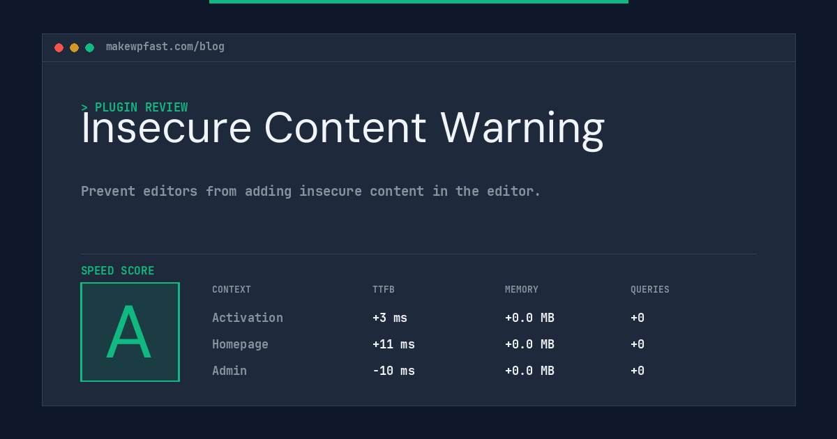 Insecure Content Warning - MakeWPFast