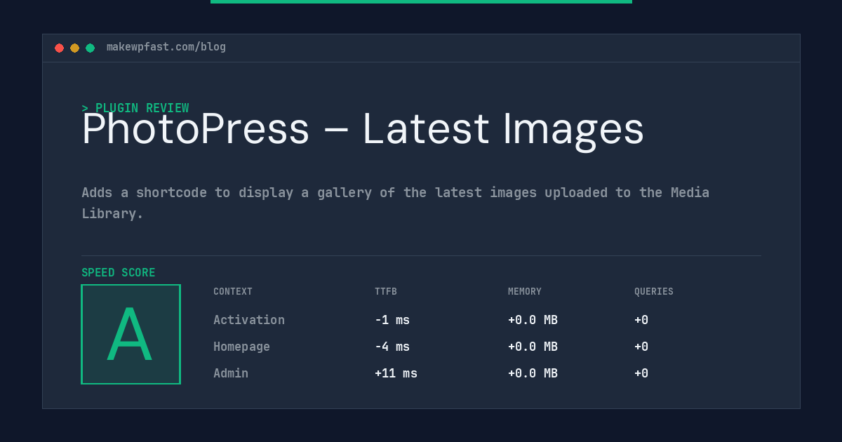 PhotoPress – Latest Images - MakeWPFast