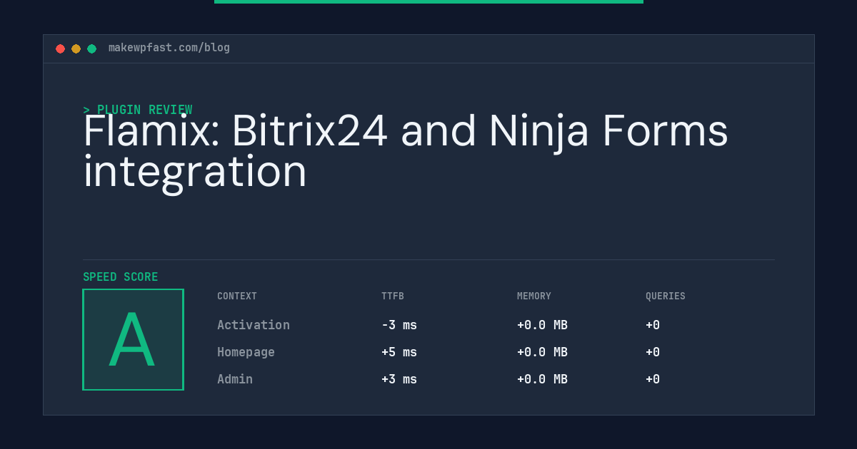 Flamix: Bitrix24 and Ninja Forms integration - MakeWPFast