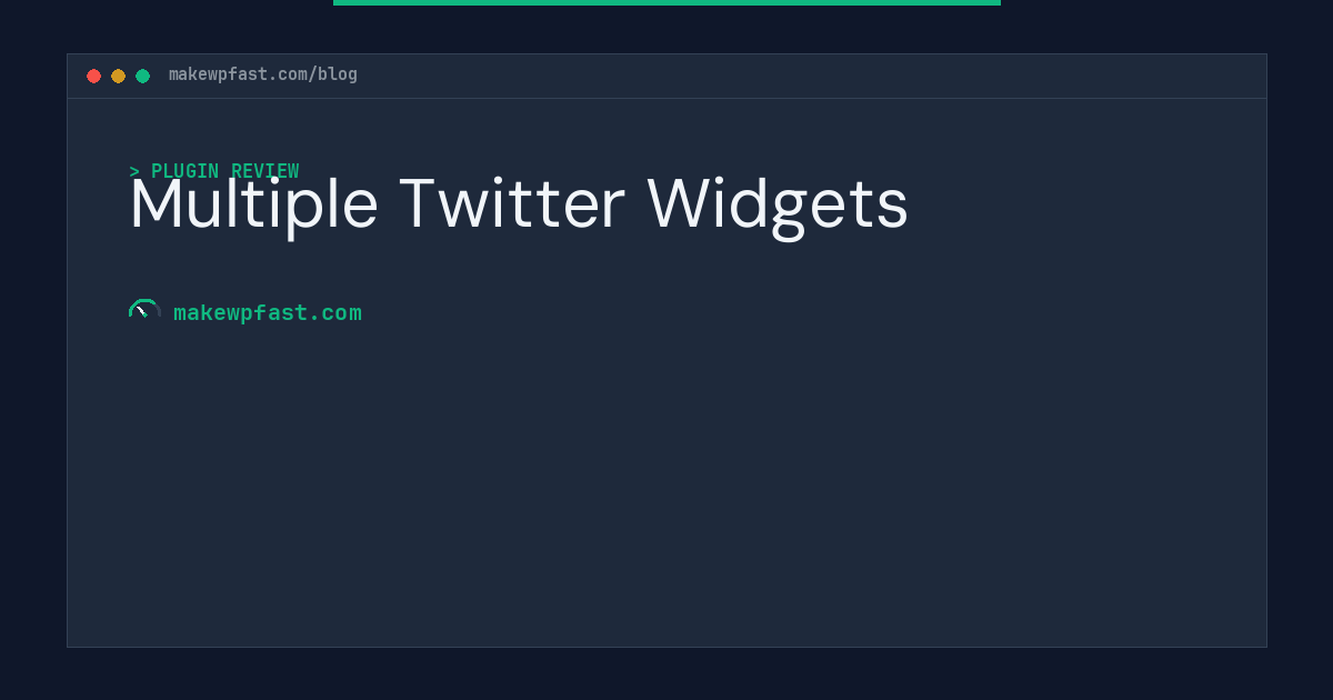 Multiple Twitter Widgets - MakeWPFast