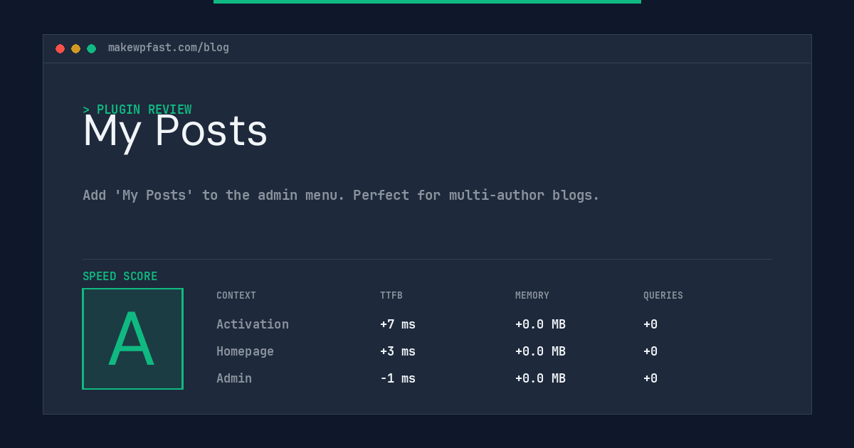 My Posts - MakeWPFast