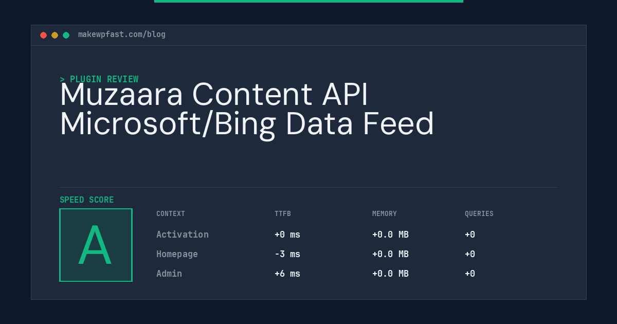 Muzaara Content API Microsoft/Bing Data Feed - MakeWPFast