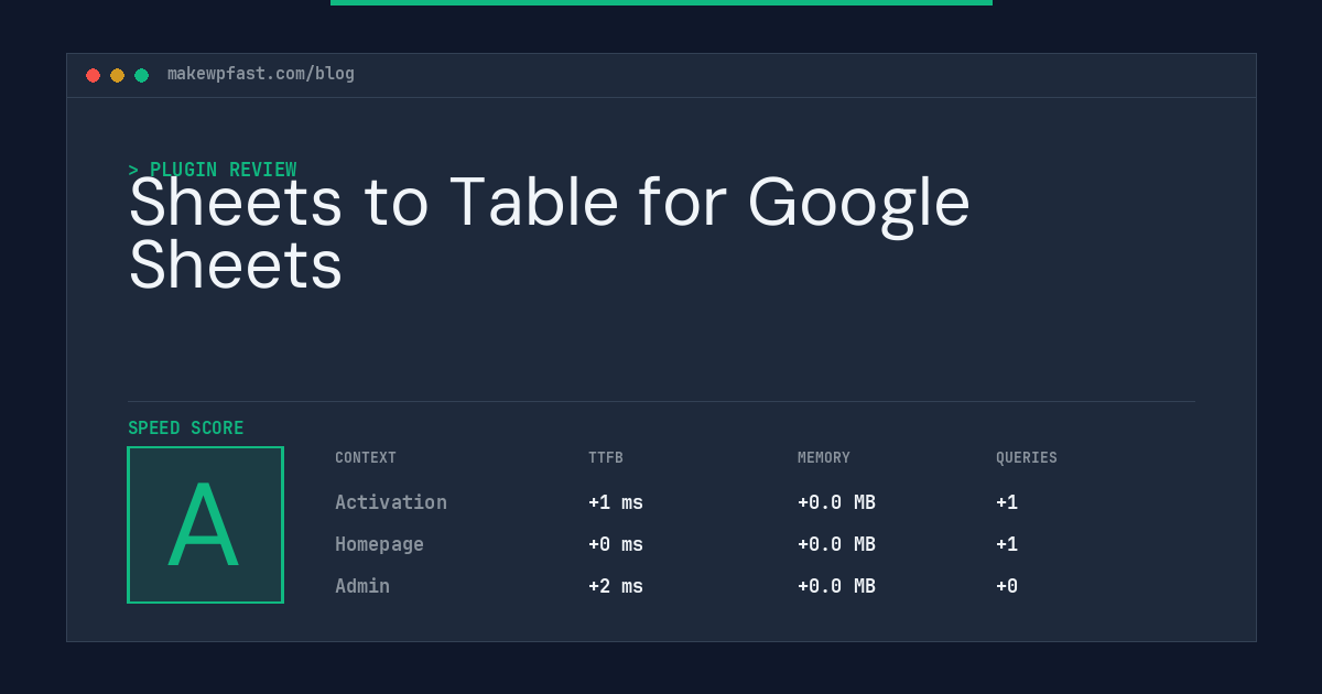Sheets to Table for Google Sheets - MakeWPFast