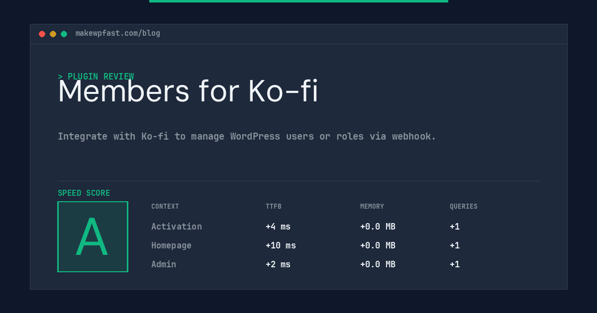 Members for Ko-fi - MakeWPFast