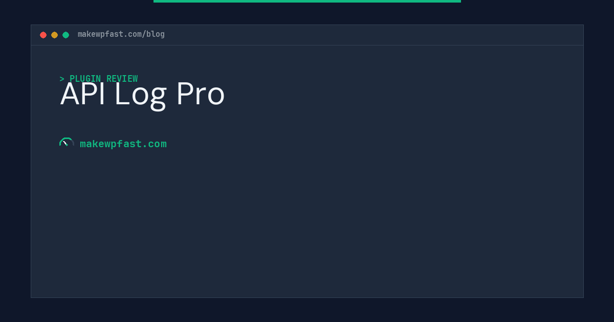 API Log Pro - MakeWPFast