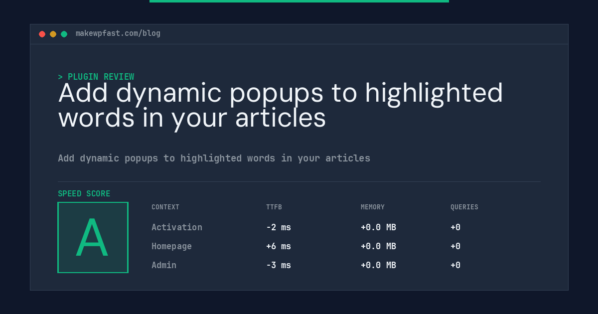Add dynamic popups to highlighted words in your articles - MakeWPFast