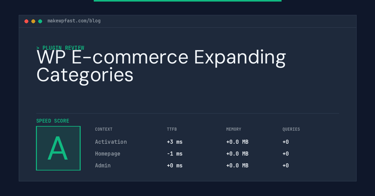 WP E-commerce Expanding Categories - MakeWPFast