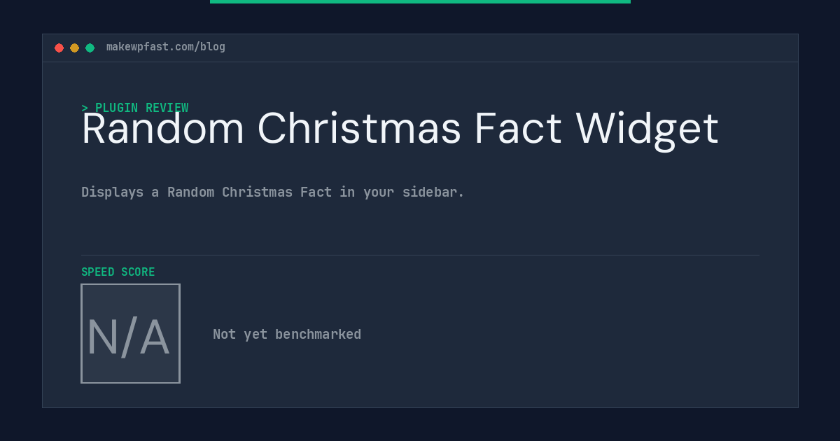 Random Christmas Fact Widget - MakeWPFast