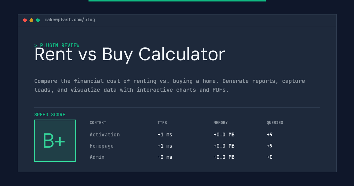 Rent vs Buy Calculator - MakeWPFast
