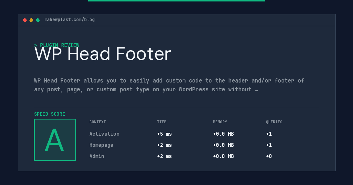 WP Head Footer - MakeWPFast