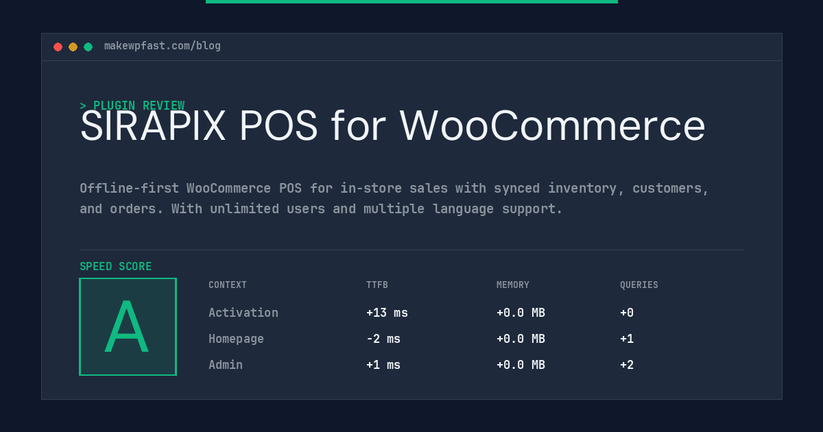 SIRAPIX POS for WooCommerce - MakeWPFast