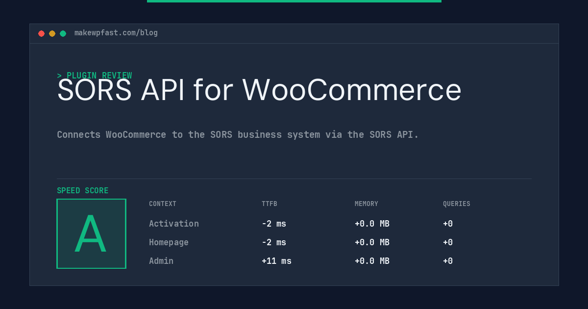 SORS API for WooCommerce - MakeWPFast