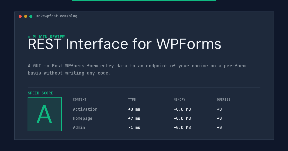 REST Interface for WPForms - MakeWPFast