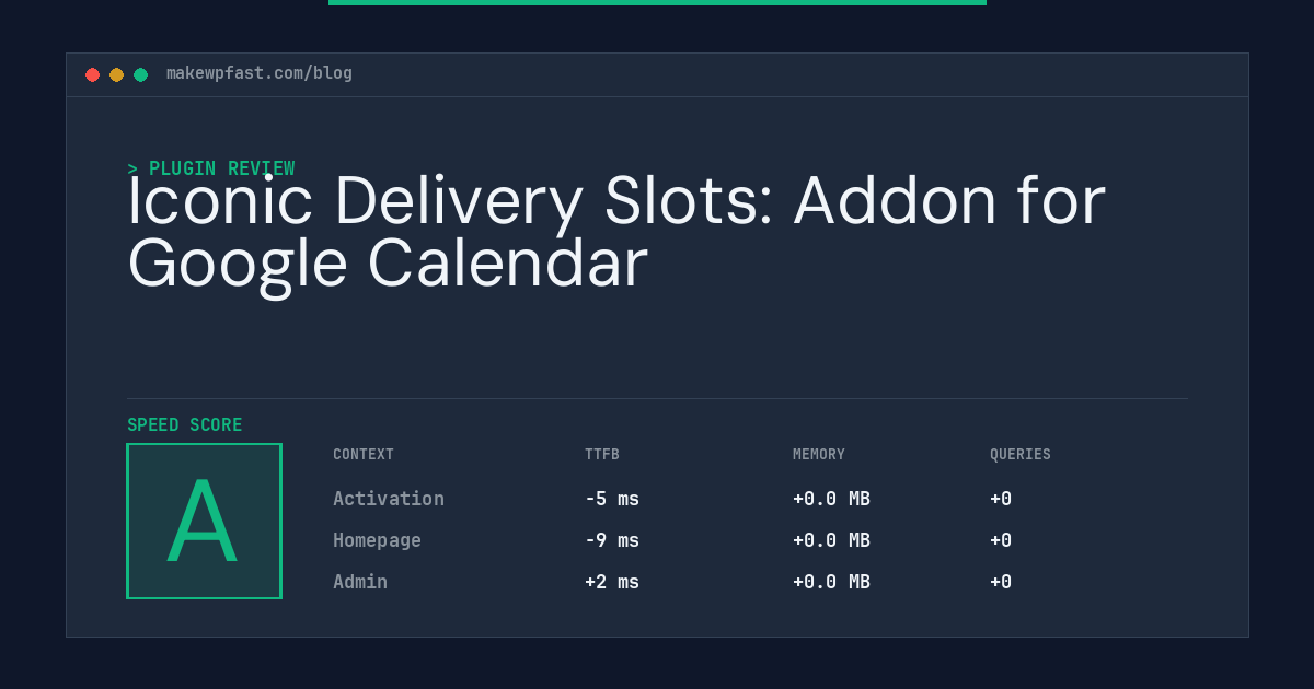 Iconic Delivery Slots: Addon for Google Calendar - MakeWPFast