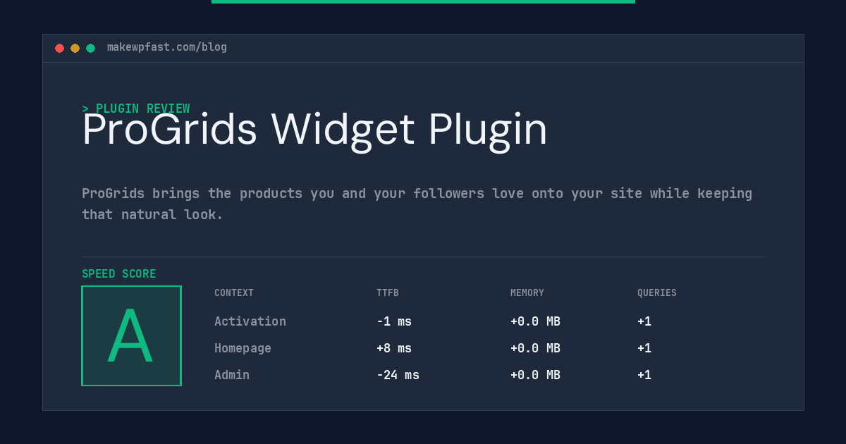 ProGrids Widget Plugin - MakeWPFast