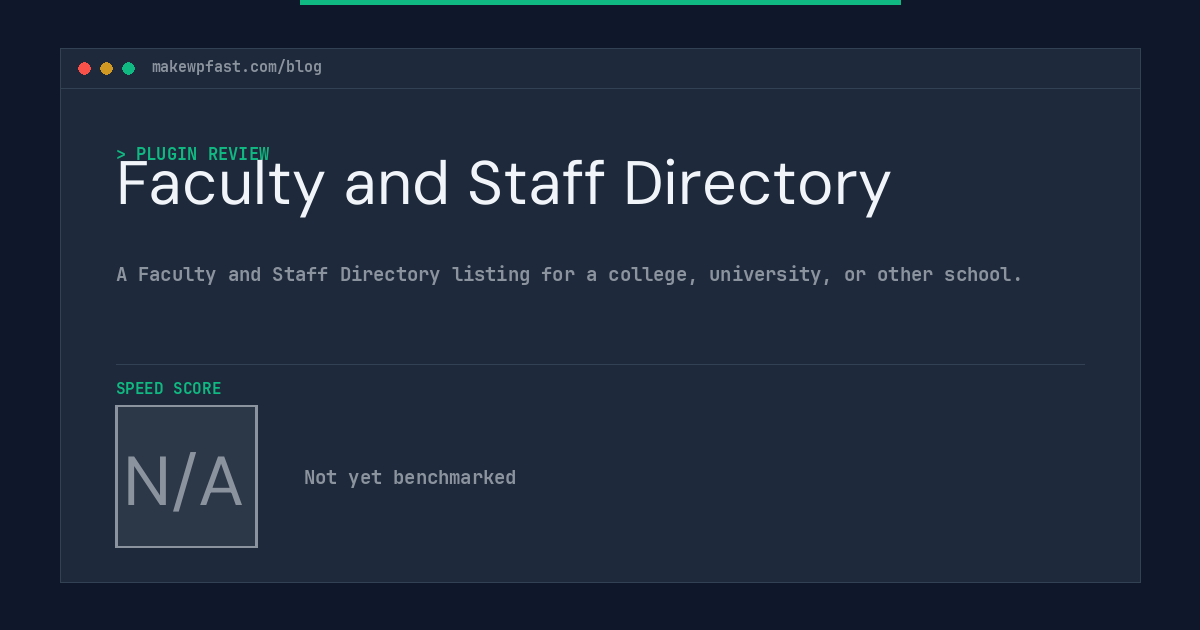 Faculty and Staff Directory - MakeWPFast