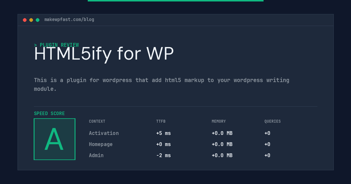 HTML5ify for WP - MakeWPFast