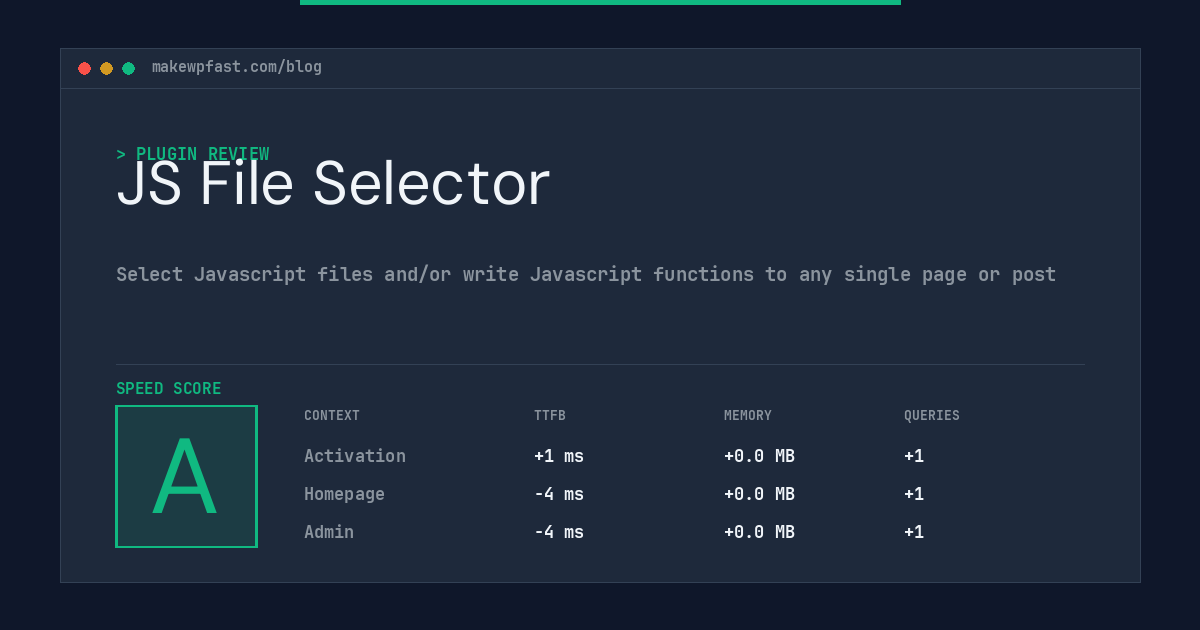 JS File Selector - MakeWPFast