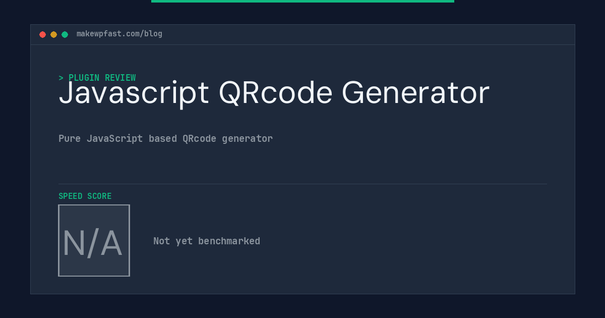 Javascript QRcode Generator - MakeWPFast