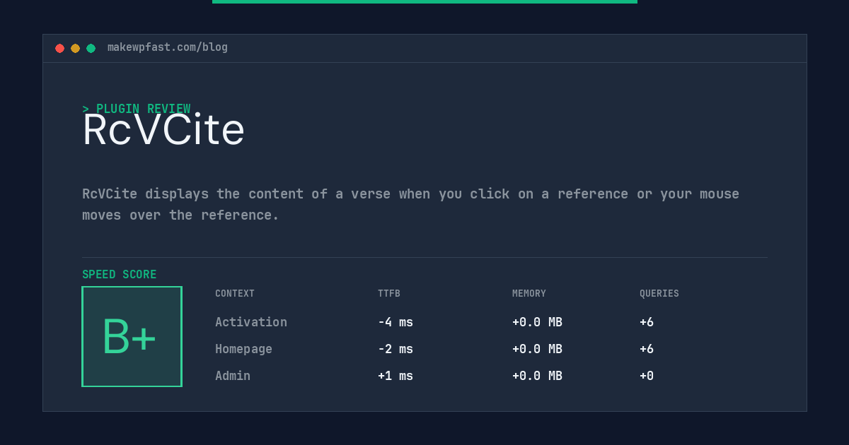 RcVCite - MakeWPFast