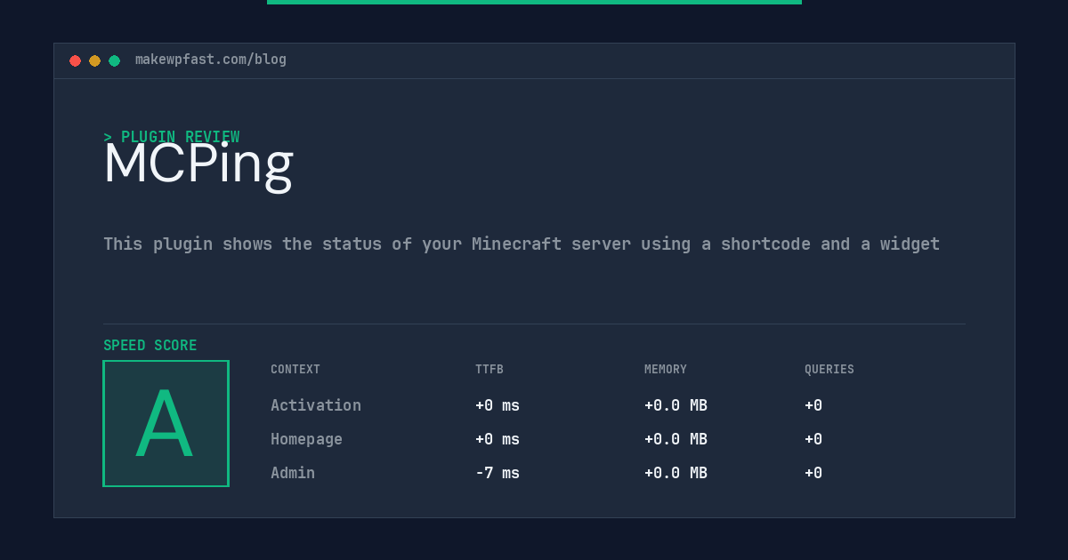 MCPing - MakeWPFast