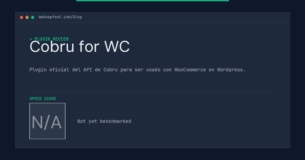 Cobru for WC - MakeWPFast