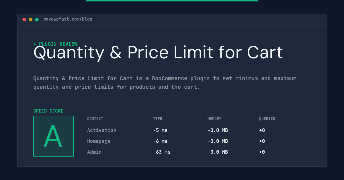 Quantity & Price Limit for Cart - MakeWPFast