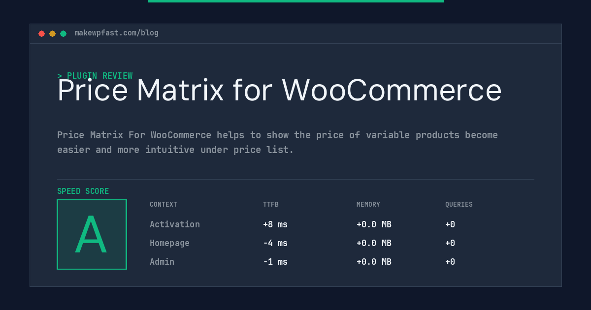 Price Matrix for WooCommerce - MakeWPFast