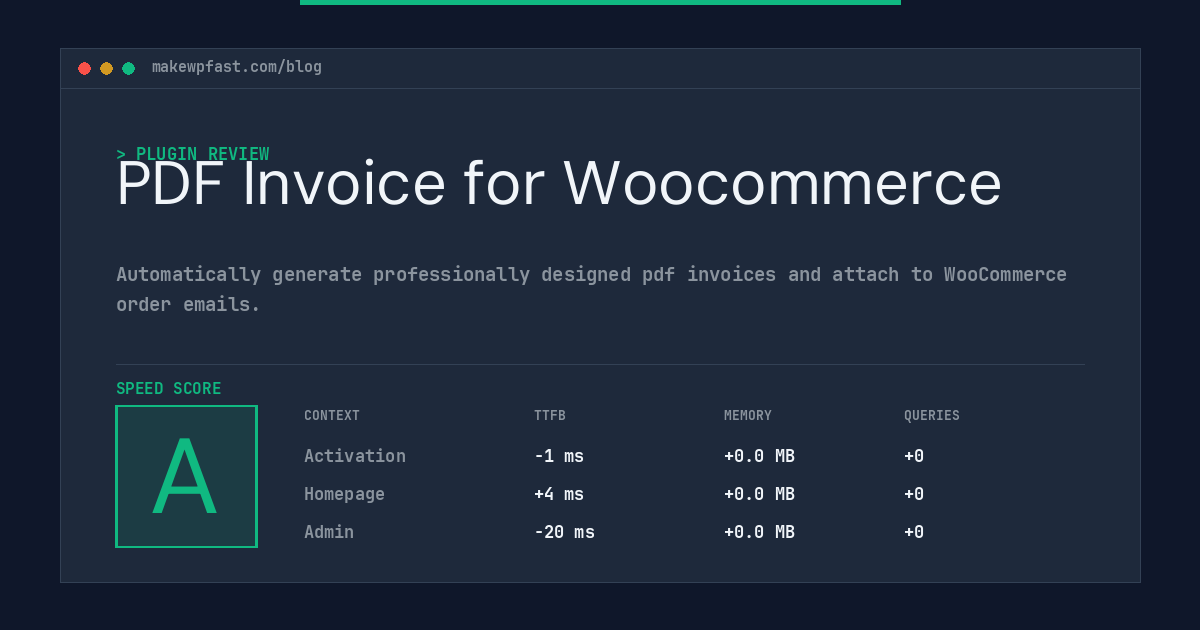PDF Invoice for Woocommerce - MakeWPFast