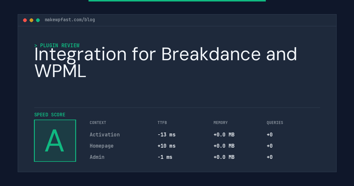 Integration for Breakdance and WPML - MakeWPFast