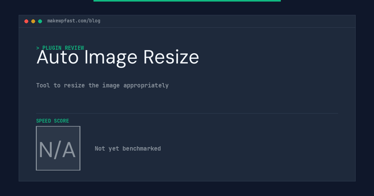 Auto Image Resize - MakeWPFast