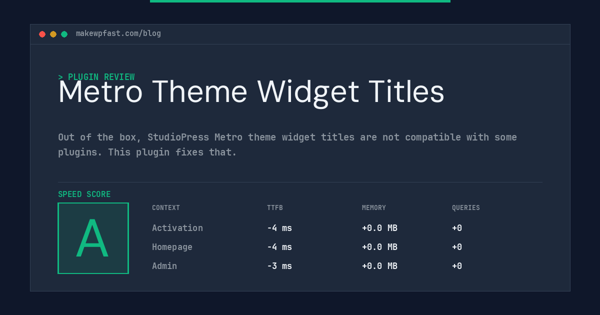 Metro Theme Widget Titles - MakeWPFast