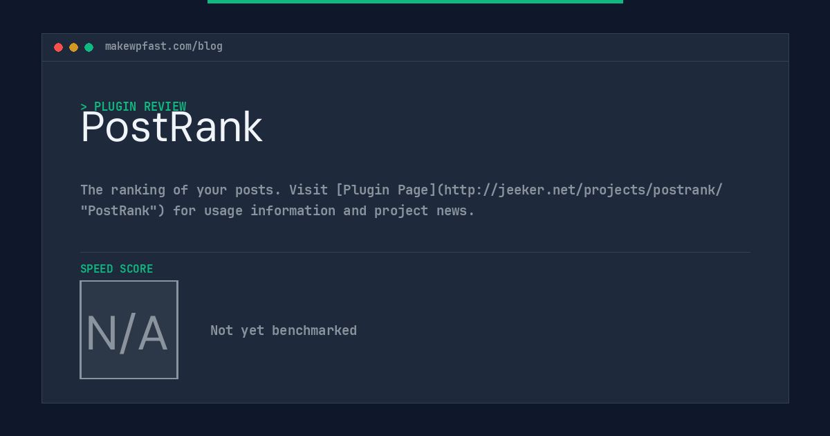 PostRank - MakeWPFast