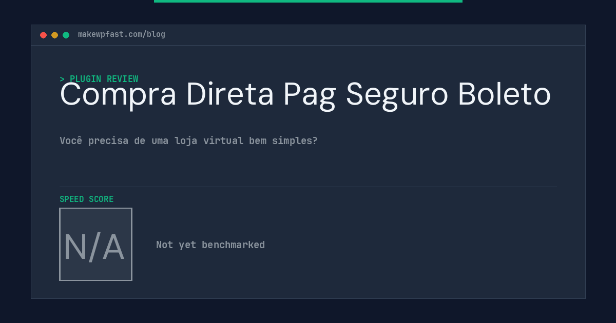 Compra Direta Pag Seguro Boleto - MakeWPFast