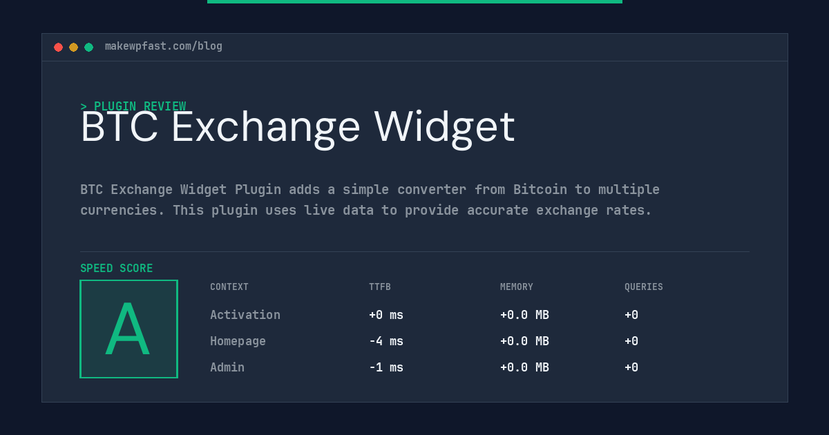 BTC Exchange Widget - MakeWPFast