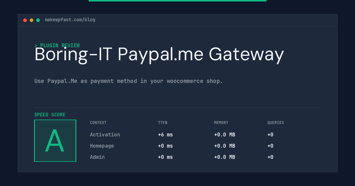 Boring-IT Paypal.me Gateway - MakeWPFast
