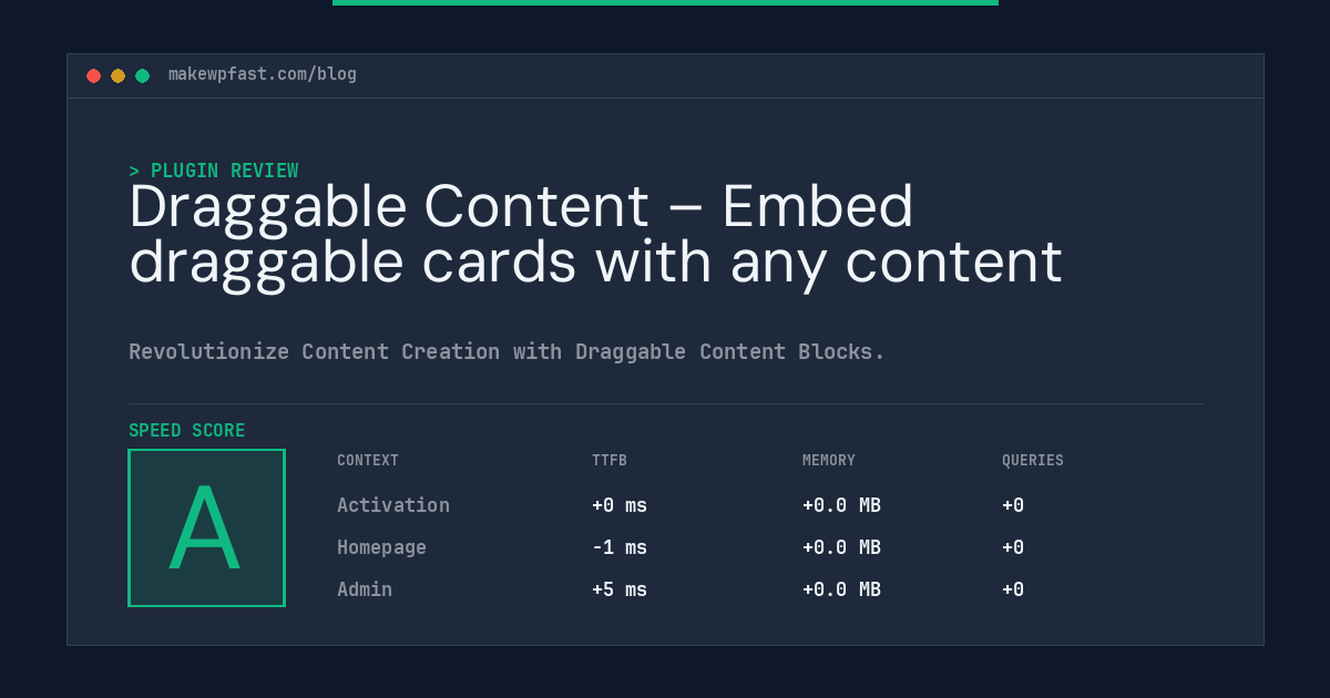 Draggable Content – Embed draggable cards with any content - MakeWPFast