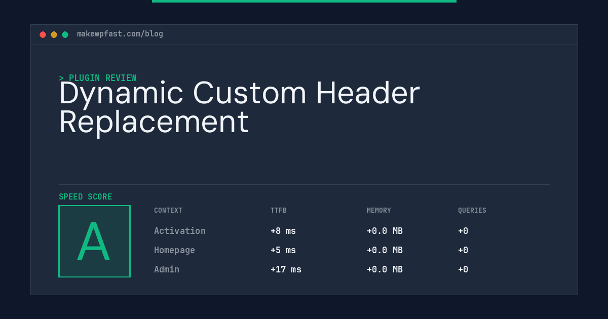 Dynamic Custom Header Replacement - MakeWPFast