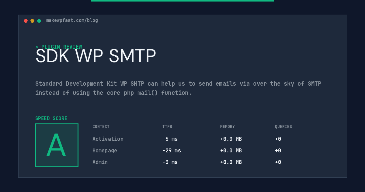 SDK WP SMTP - MakeWPFast