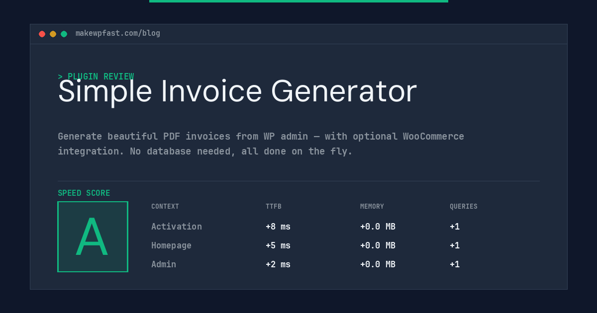 Simple Invoice Generator - MakeWPFast