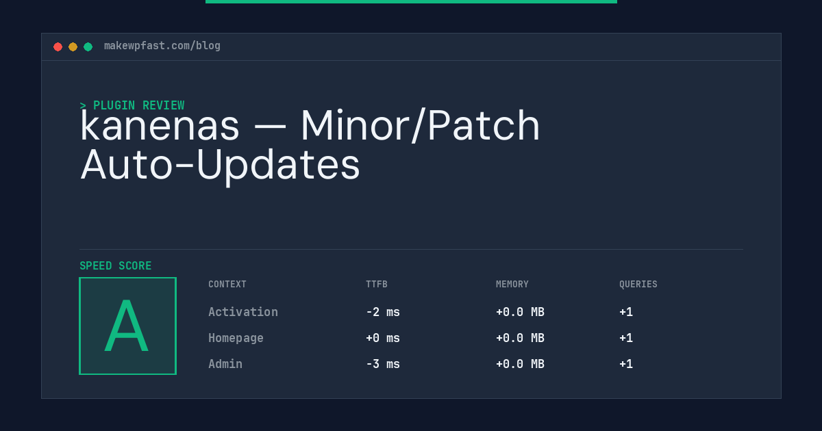 kanenas — Minor/Patch Auto-Updates - MakeWPFast