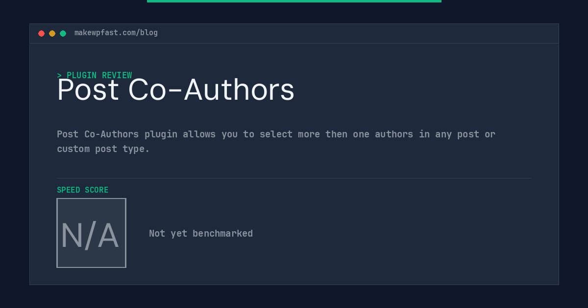 Post Co-Authors - MakeWPFast