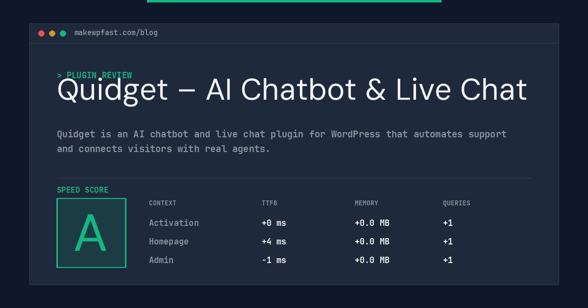 Quidget – AI Chatbot & Live Chat - MakeWPFast